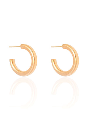 Brinco Argola Tubo Lisa 2.3 cm Banhado a Ouro 18K