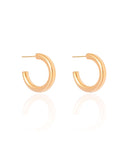 Brinco Argola Tubo Lisa 2.3 cm Banhado a Ouro 18K