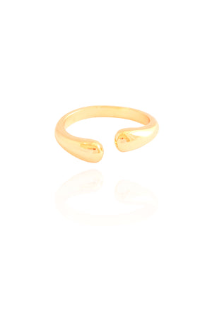 Anel Dedinho Liso Tamanho P Banhado a Ouro 18K