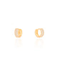 Brinco Argola Click Cravejado Cristal 1.1 cm Banhado a Ouro 18K