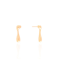 Brinco Orgânico Liso 2.2 cm Banhado a Ouro 18K