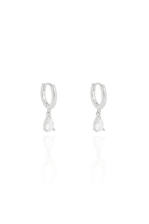 Brinco Argola Pingente Gota Cristal