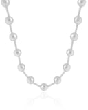 Choker Canutilhos Bolas Lisas Ródio Branco