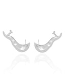 Ear Cuff Orgânico Liso 3.9 cm Ródio Branco