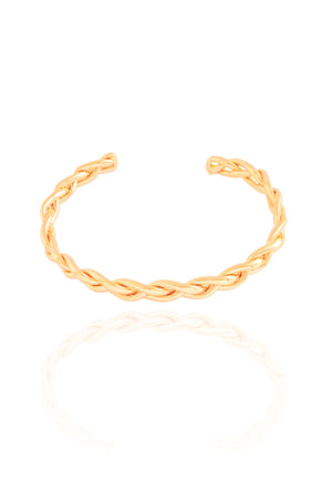 Bracelete Fio Trançado 6 mm Banhado a Ouro 18K
