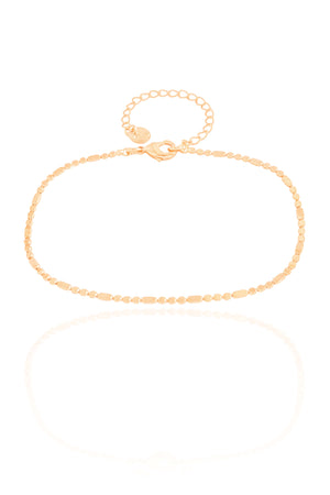Pulseira Plaquinhas Achatadas 1.5 mm Banhado a Ouro 18K