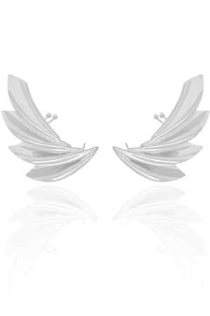 Ear Cuff Asa Lisa 4.5 cm Ródio Branco