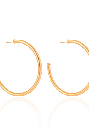 Brinco Argola Tubo 6.5 cm Banhado a Ouro 18K