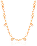 Gargantilha Elos Portugueses Pontos de Luz Cristal Banhado a Ouro 18K - 45 cm