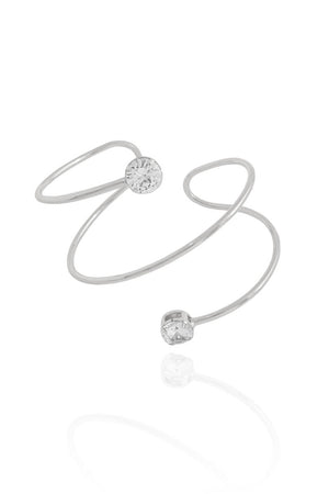 Bracelete Fios Ondulados com Ponto de Luz Cristal