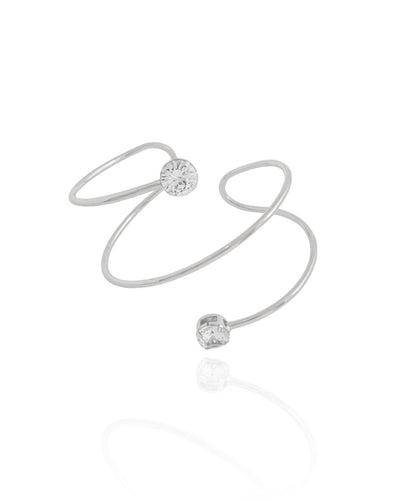 Bracelete Fios Ondulados com Ponto de Luz Cristal