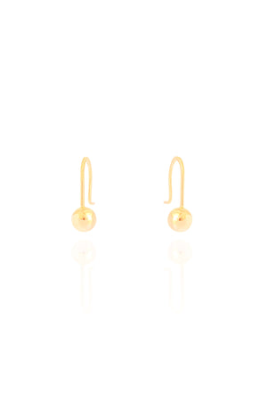 Brinco Gancho Bola Lisa 1.8 cm Banhado a Ouro 18K