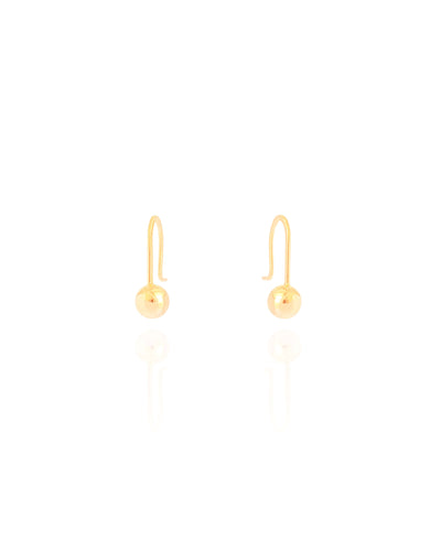 Brinco Gancho Bola Lisa 1,8 cm Banhado a Ouro 18K
