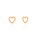 Brinco Coração Torcido Vazado 1.3 cm Banhado a Ouro 18K