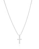Gargantilha Veneziana Cruz Ponto de Luz Cristal Ródio Branco - 40 cm