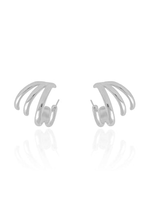 Ear Cuff Filetes Lisos 1.9 cm Ródio Branco