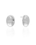 Brinco Oval Liso 2.3 cm Ródio Branco