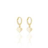 Brinco Argola Coração Flat Liso Banhado a Ouro 18K