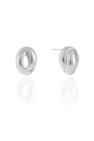 Brinco Nó Liso 1.9 cm Ródio Branco