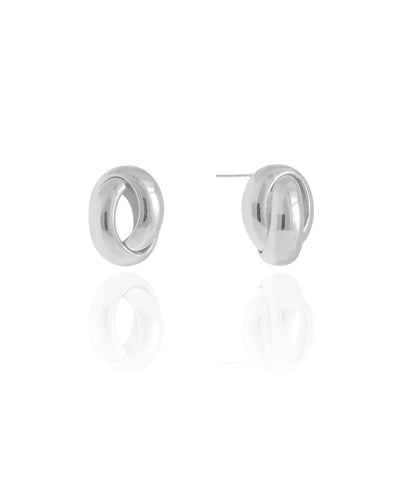 Brinco Nó Liso 1,9 cm Ródio Branco