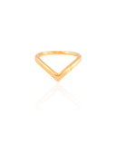 Anel em V Liso Tamanho 25 Banhado a Ouro 18K
