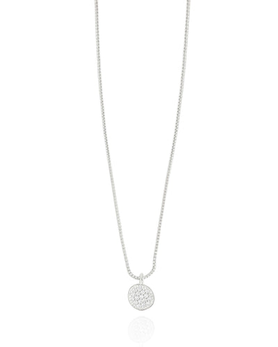 Colar Veneziana Pingente Redondo Cravejado Cristal - 40 cm