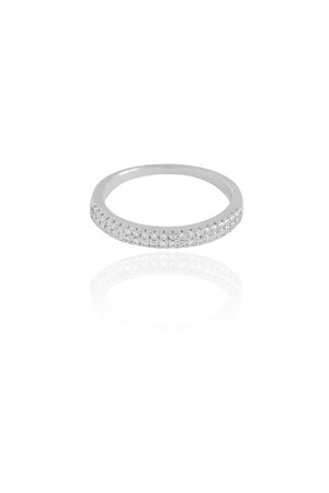 Anel Cravejado Cristal Tamanho 17 Ródio Branco