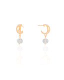 Brinco Argola Lisa Cristal  2.6 cm Banhado a Ouro 18K