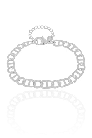 Pulseira Malha Piastrine 7 mm Ródio Branco