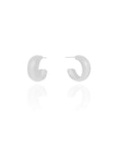 Brinco Argola Texturizada 1.7 cm Ródio Branco