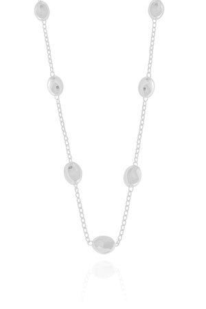 Choker Elos Ovais Lisos Ródio Branco