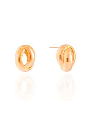Brinco Nó Liso 1.9 cm Banhado a Ouro 18K
