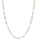 Choker Pérolas Pontos de Luz Cristal Ródio Branco