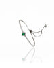 Pulseira Tennis Riviera Cristal Ajustável com Pingente Gota Verde Esmeralda Cravejada Cristal