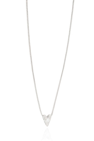 Choker Coração Ponto de Luz Ródio Branco