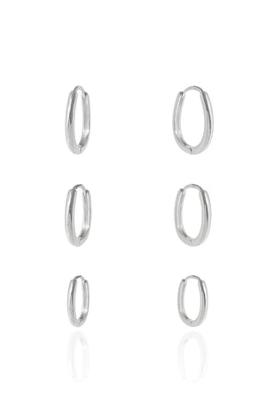 Brinco Trio Argola Oval LIsa