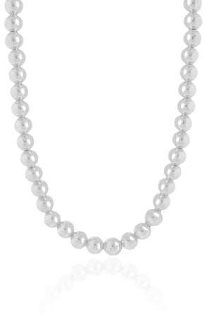 Choker Bolas Lisas 6 mm Ródio Branco