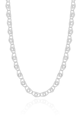 Choker Piastrine 5 mm Ródio Branco