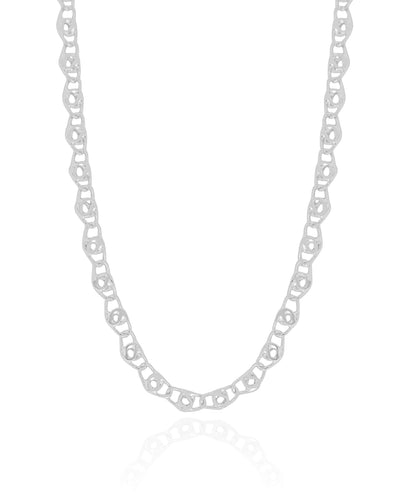 Choker Piastrine 5 mm Ródio Branco - 31 cm