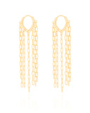 Brinco Argola Click Franja Elos 6.4 cm Banhado a Ouro 18K