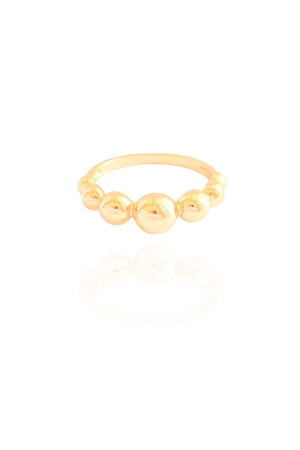 Anel Bolinhas Lisas Tamanho 13 Banhado a Ouro 18K