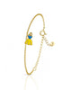 Pulseira Infantil Princesa Vestido Esmaltado Amarelo e Azul