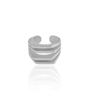 Anel Reto Filetes Tamanho 24 Ródio Branco