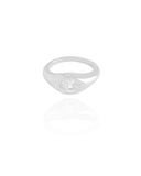 Anel Zirconia Oval Tamanho 13 Ródio Branco