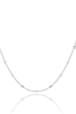 Choker Plaquinhas Corações Flat Ródio Branco