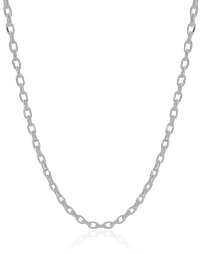 Choker Elos Lisos 4 mm Ródio Branco - 35 cm
