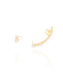 Brinco Ear Cuff Pérolado Banhado a Ouro 18K