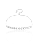 Pulseira Bolas Achatadas com Fecho Gravata Ródio Branco