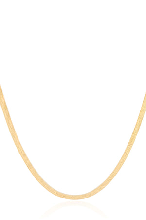 Gargantilha Malha Fita 3 mm Banhado a Ouro 18K