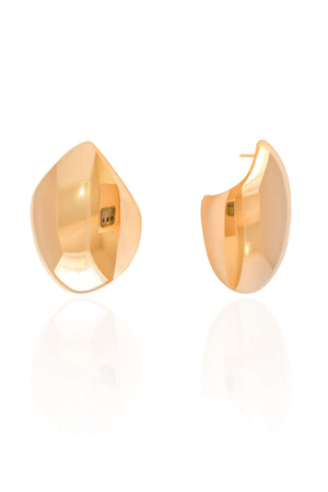 Brinco Abaulado Liso 2.8 cm Banhado a Ouro 18K